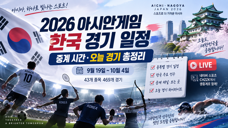2026 아시안게임 한국 경기 일정 중계 시간 총정리|오늘 경기·생중계 보는 곳 8 ChatGPT Image 2026년 9월 17일 오후 07 42 22 1