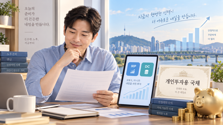 퇴직연금 개인투자용 국채 사는 법|IRP·DC 계좌 투자방법 총정리 3 ChatGPT Image 2026년 9월 8일 오후 07 50 20 1