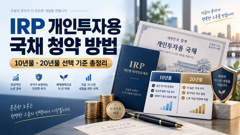 IRP 개인투자용 국채 청약 방법|10년물·20년물 선택 기준 총정리 1 ChatGPT Image 2026년 9월 8일 오후 08 20 19 2