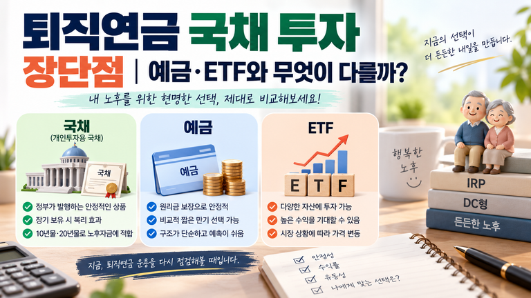 퇴직연금 국채 투자 장단점|예금·ETF와 무엇이 다를까? 9 ChatGPT Image 2026년 9월 8일 오후 09 13 03 1